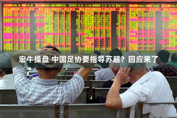 宏牛操盘 中国足协要指导苏超？回应来了