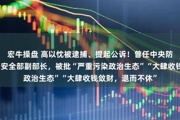 宏牛操盘 高以忱被逮捕、提起公诉！曾任中央防范办副主任、国家安全部副部长，被批“严重污染政治生态”“大肆收钱敛财，退而不休”